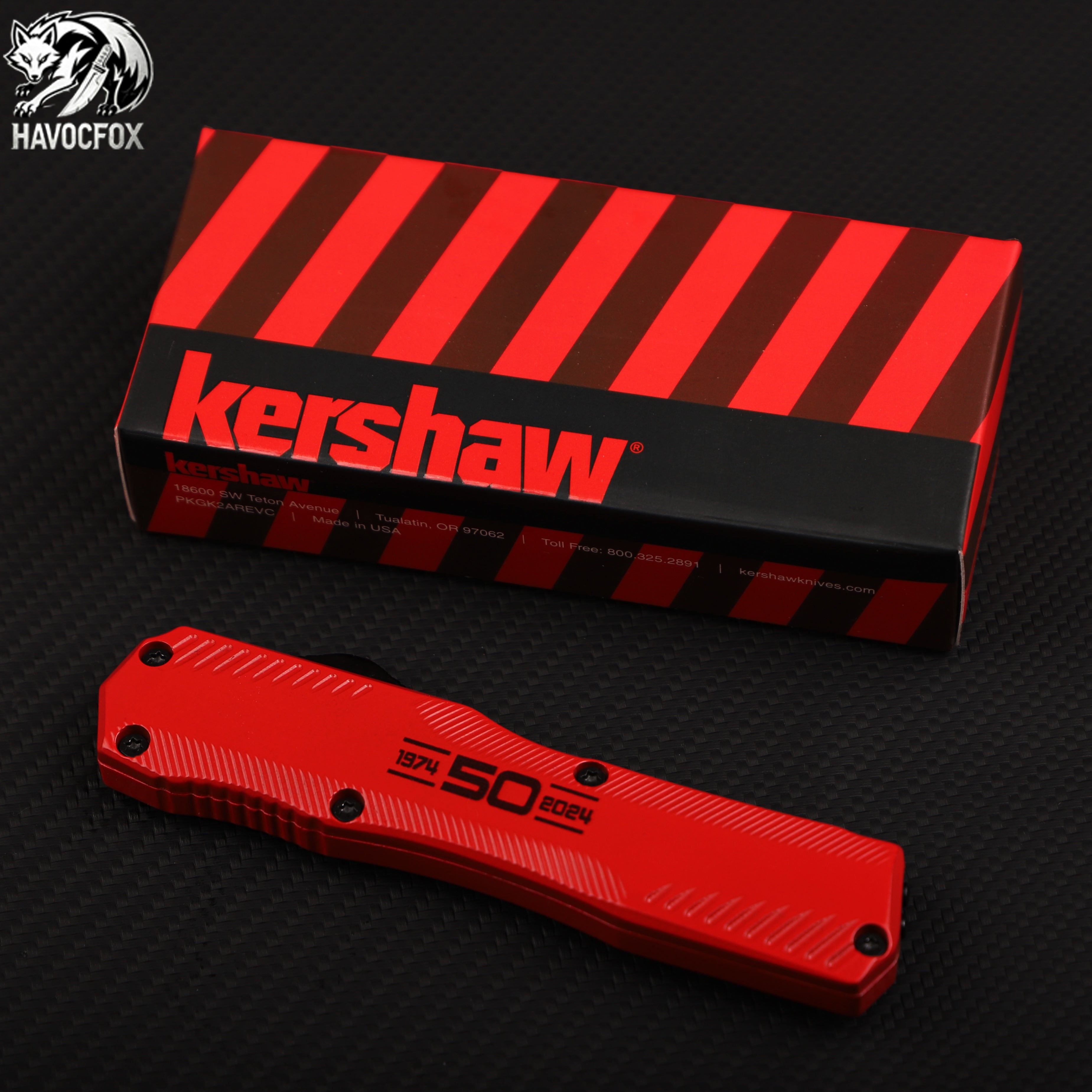 Red OTF Tactical Automatic Knife