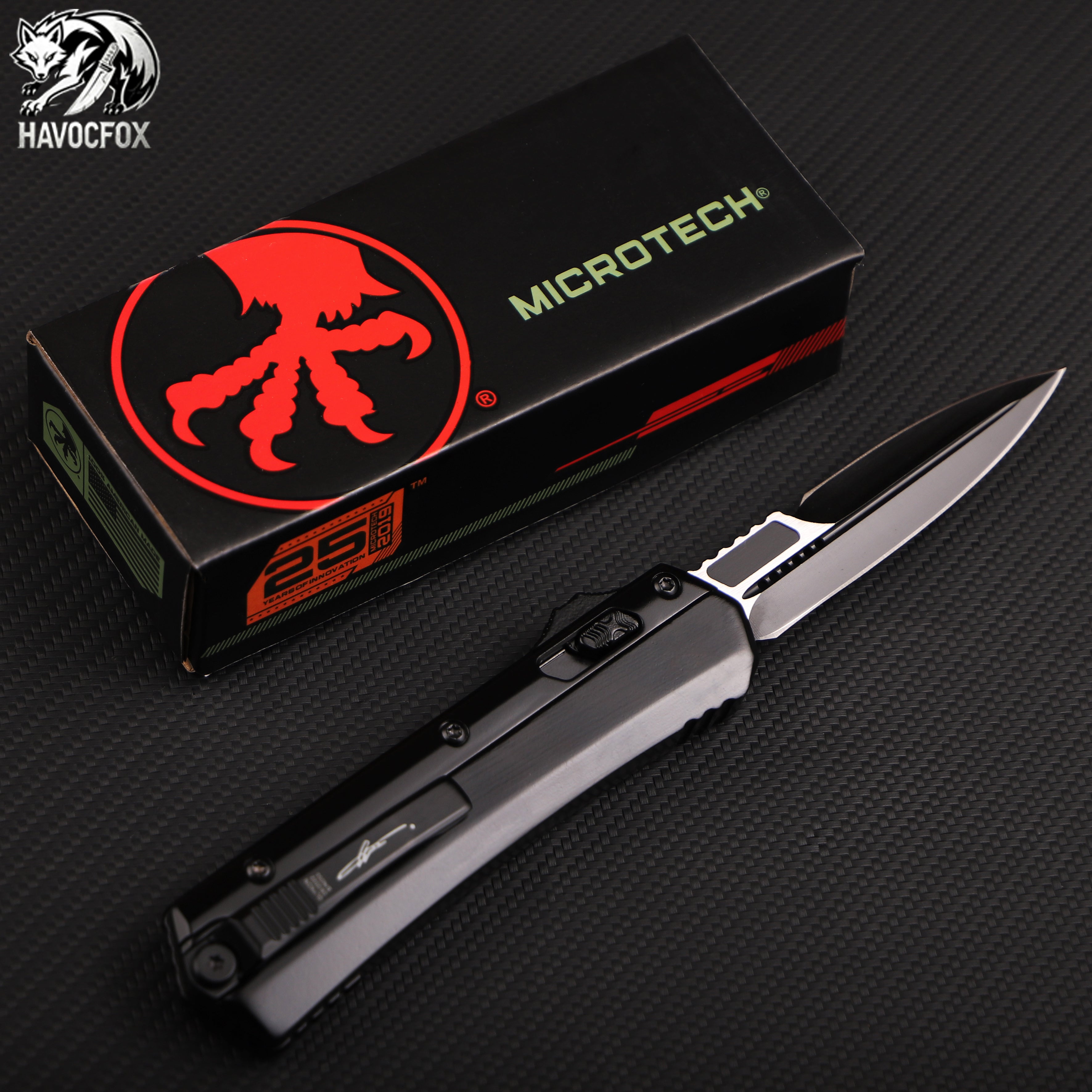 Black out-the-front automatic knife