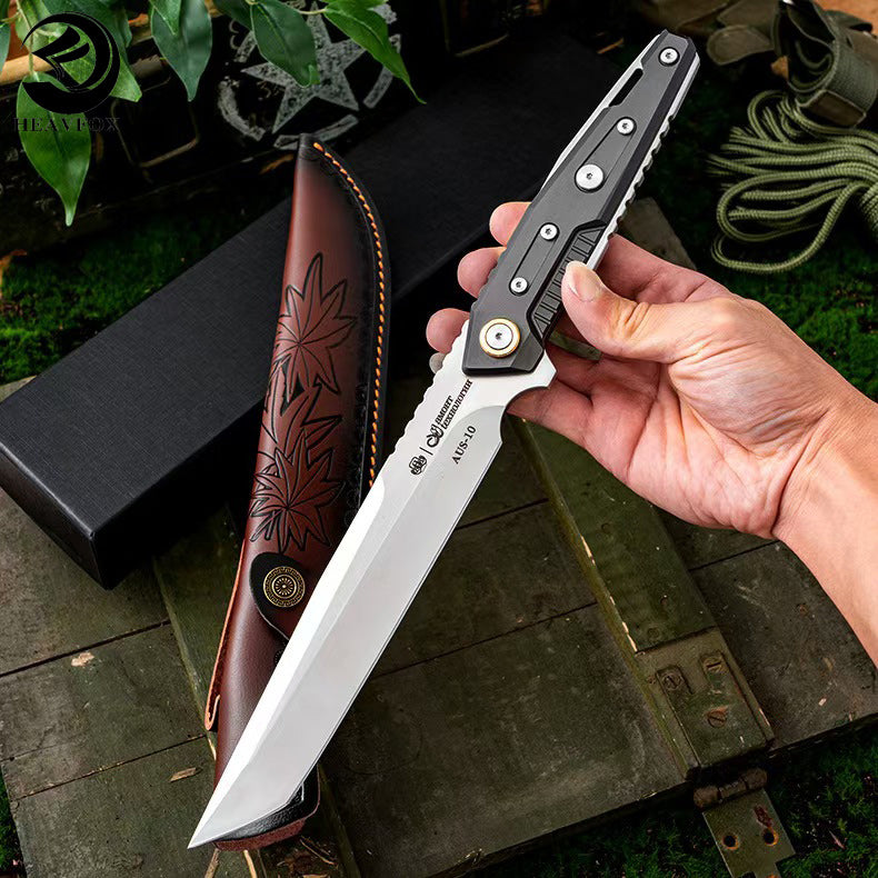Tactical knife with aluminum handle and mechanical design