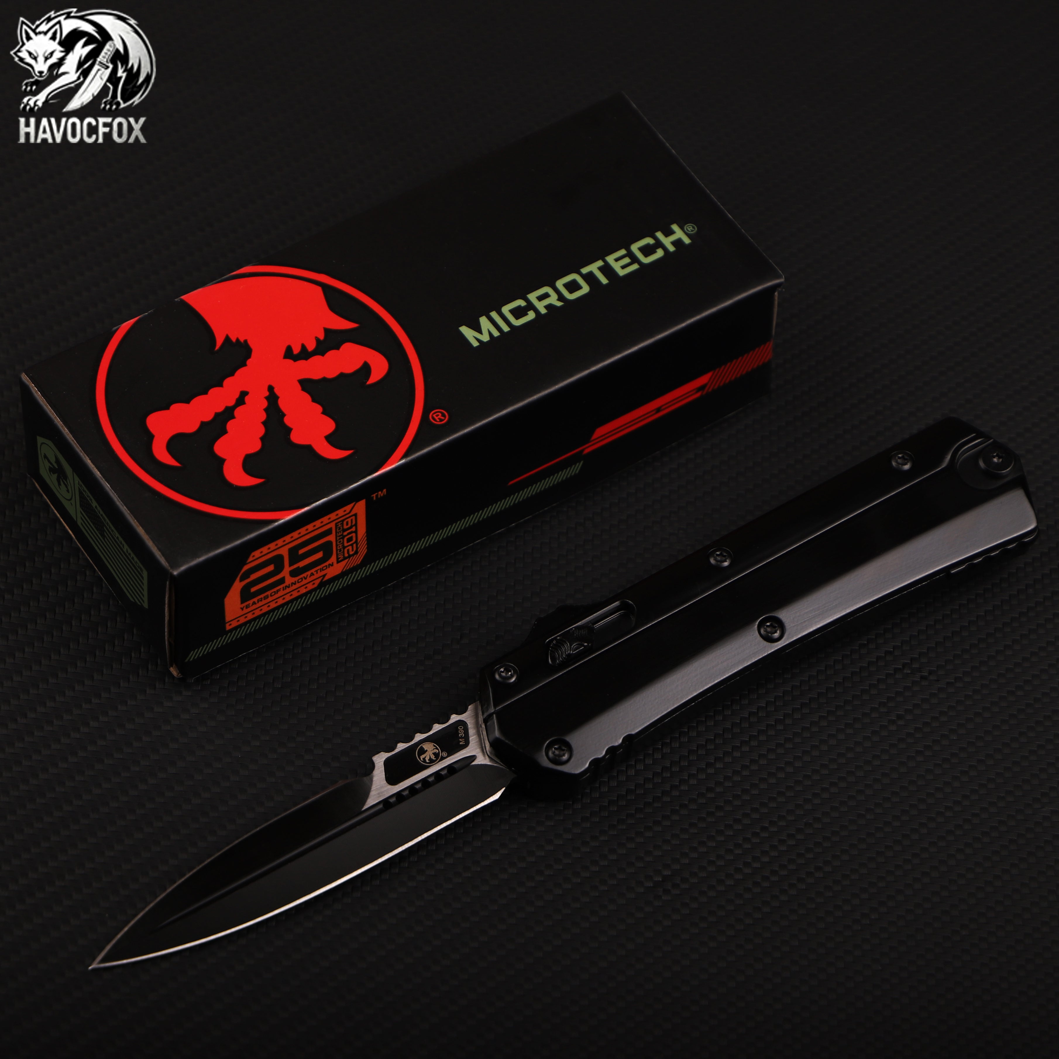 Black out-the-front automatic knife